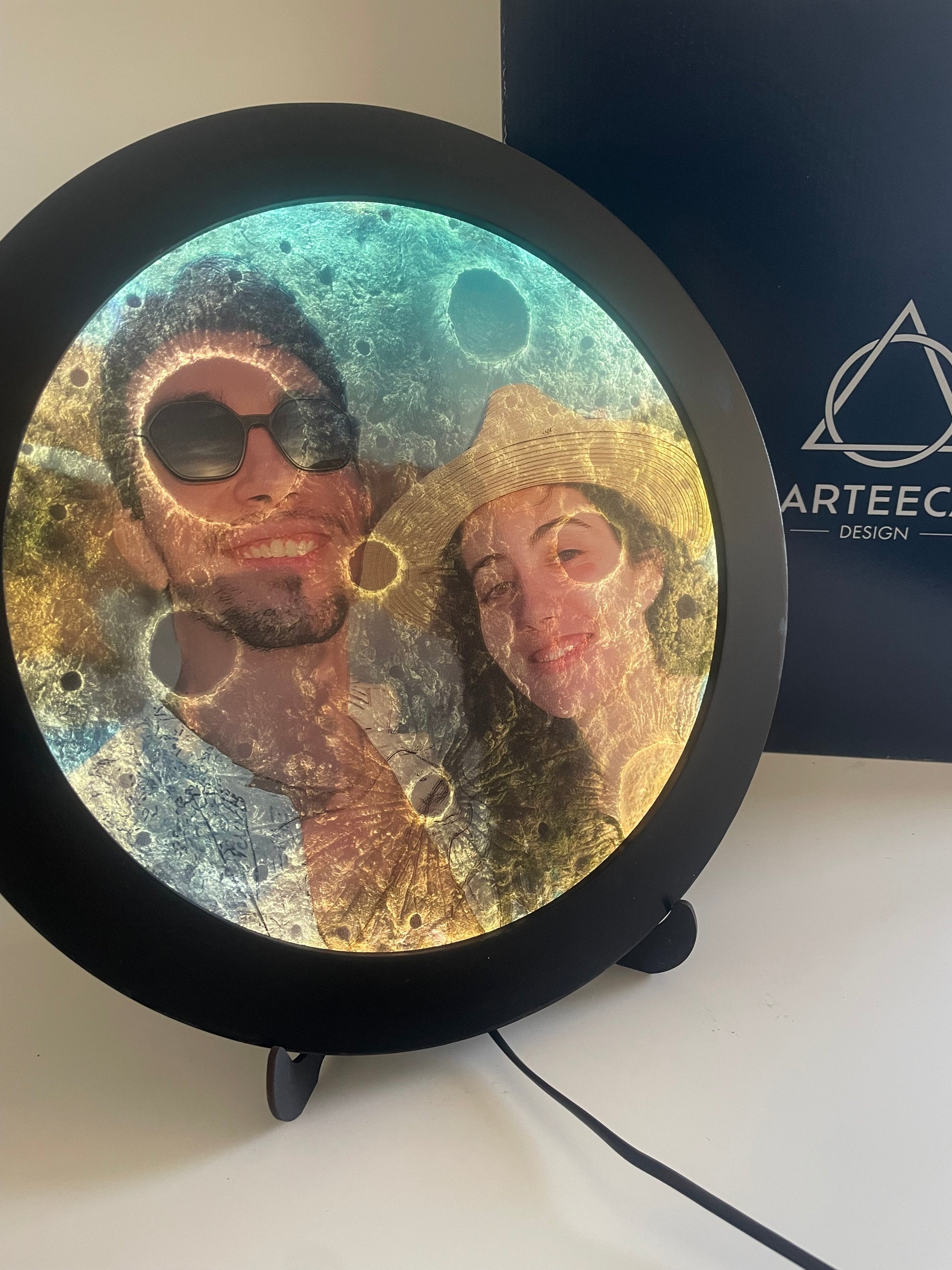 My Moon – Custom Lamp with Your Lunar Phase & Profile (35cm)