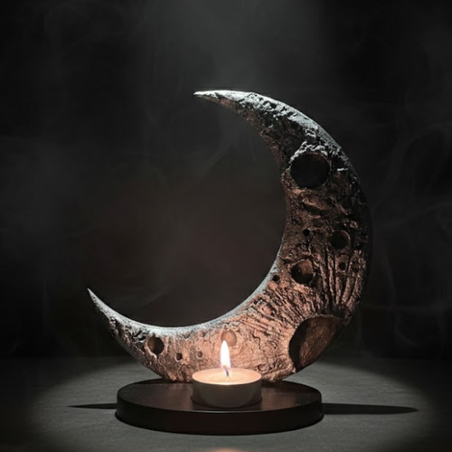 Moon Candle Holder – Crescent Ritual Edition (Single or Double Face)